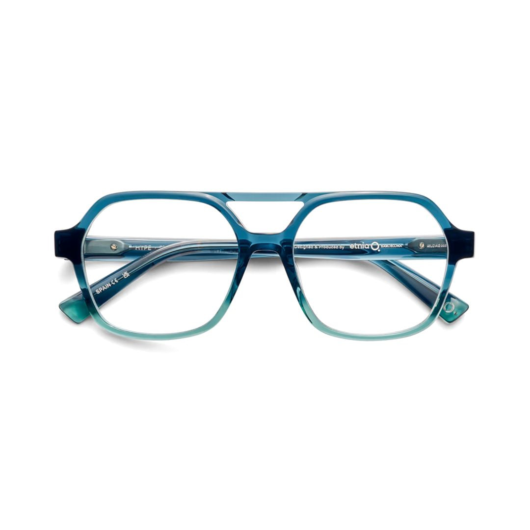 Hype Bold Geometric Gradient Sunglasses with Double Bridge Design