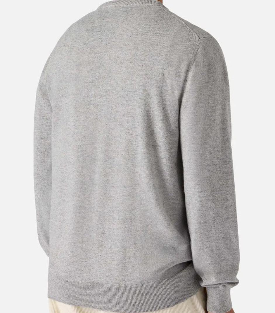 Grey Crewneck Sweater with Thematic Print