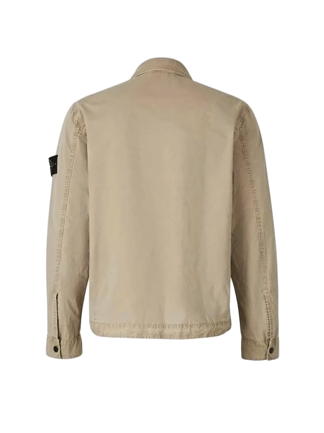 Beige Cotton Jacket with Classic Collar