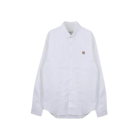 Classic Button-Down Long-Sleeve Shirt With Subtle Logo