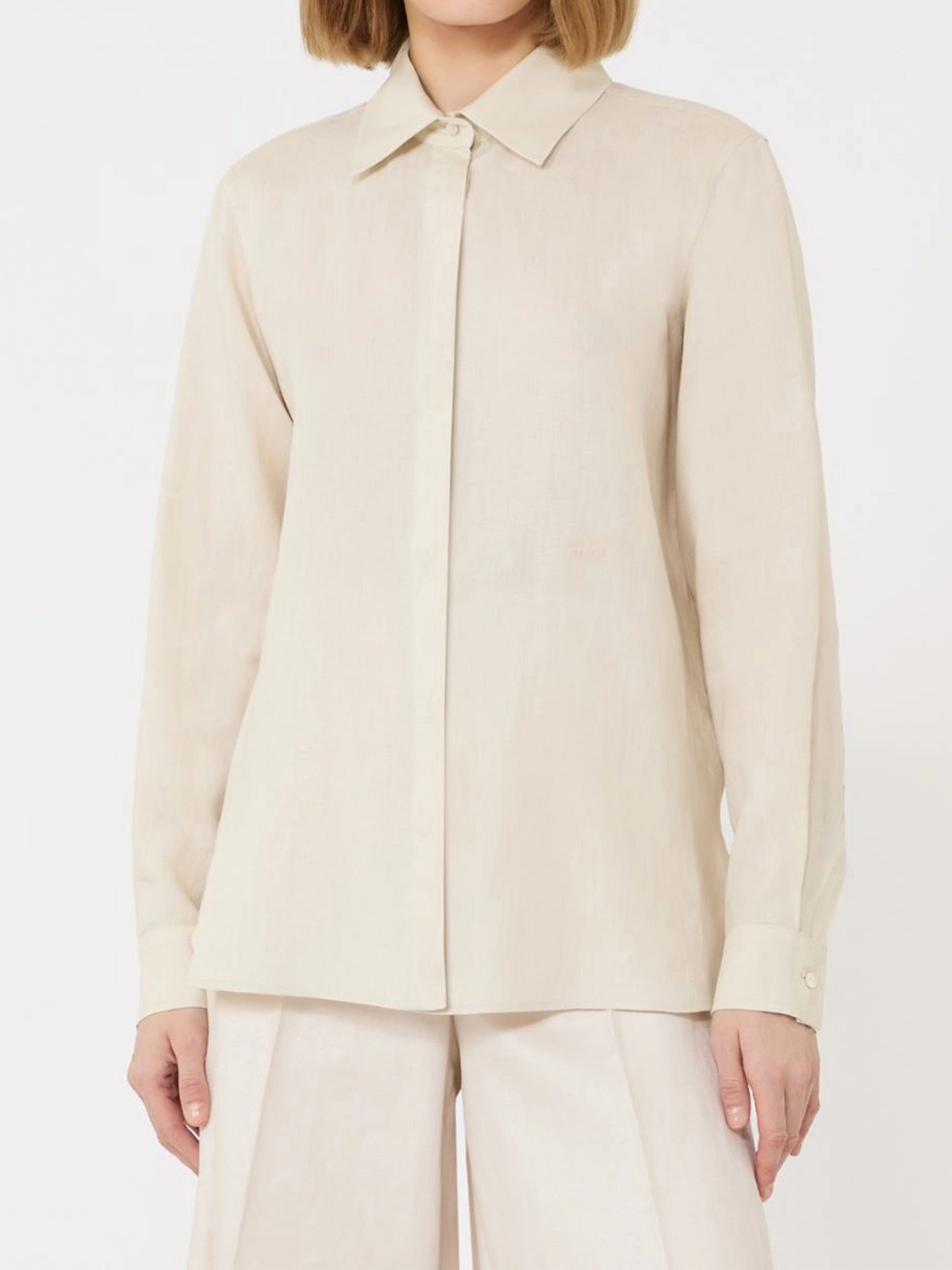 Neutral Mxmfalas Long-Sleeved Button-Up Shirt