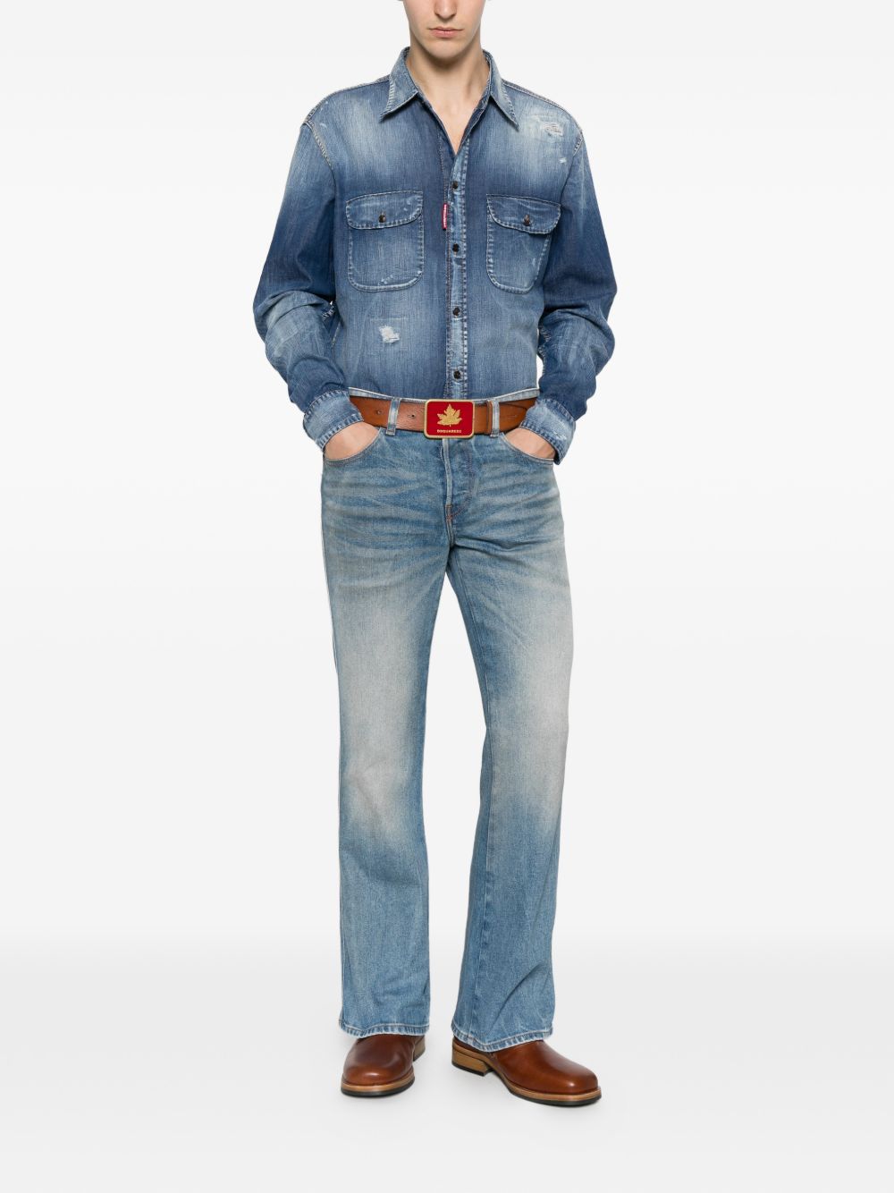 Classic Denim Long Sleeve Button Shirt