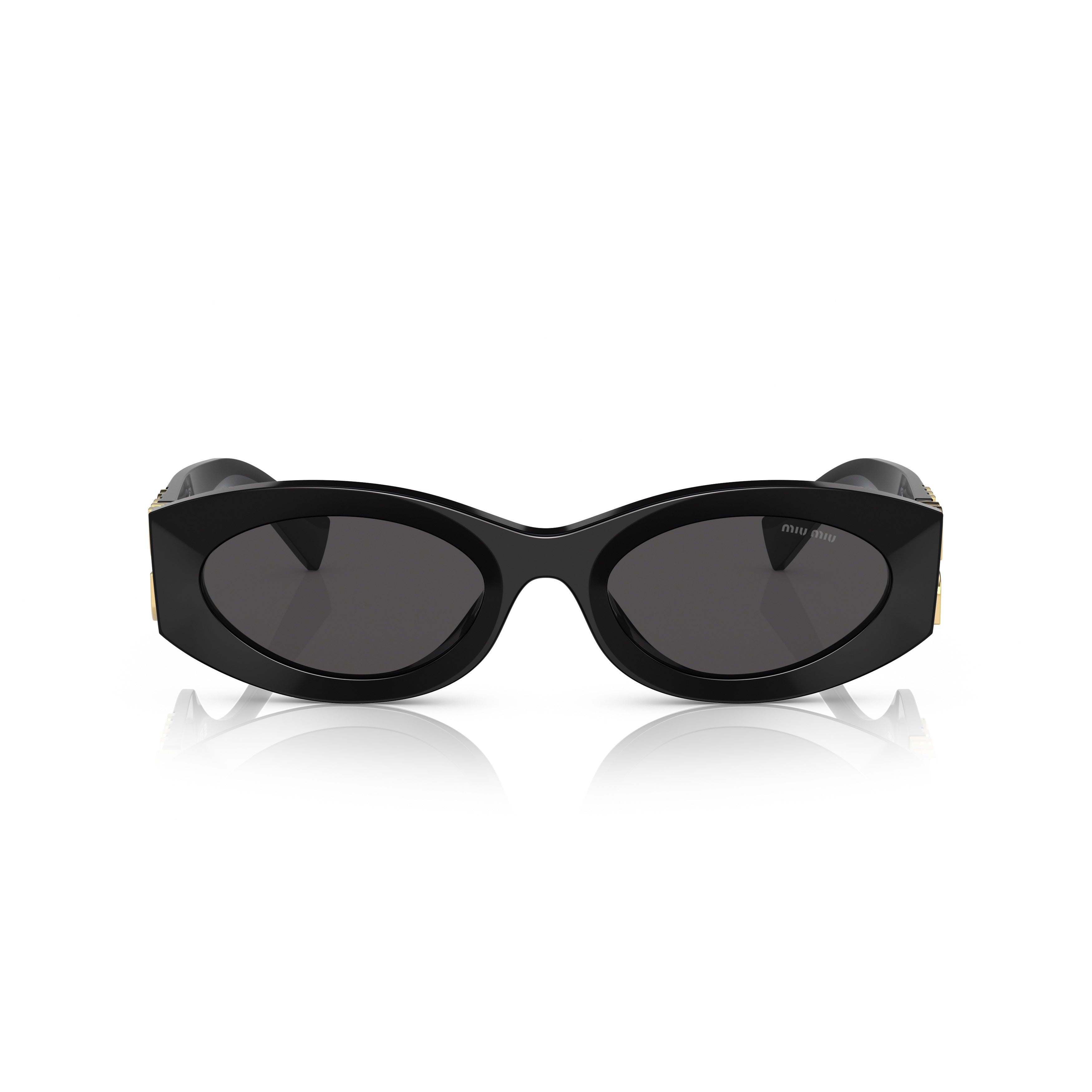 0mu 11ws Elongated Oval Black Acetate Sunglasses