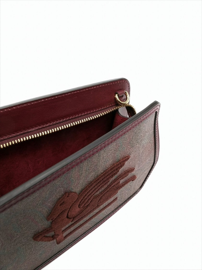 Textured Burgundy Paisley Crossbody Bag