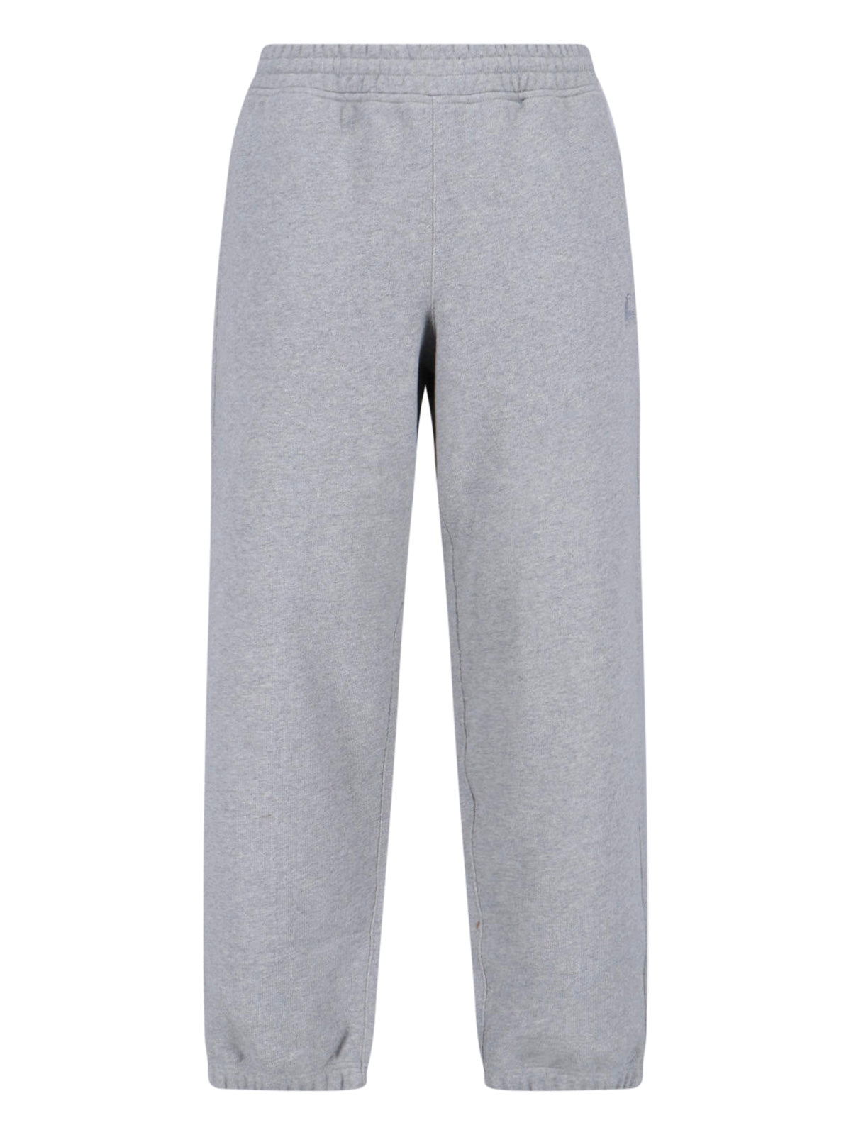 "Check" Tracksuit Bottoms In Grey Cotton