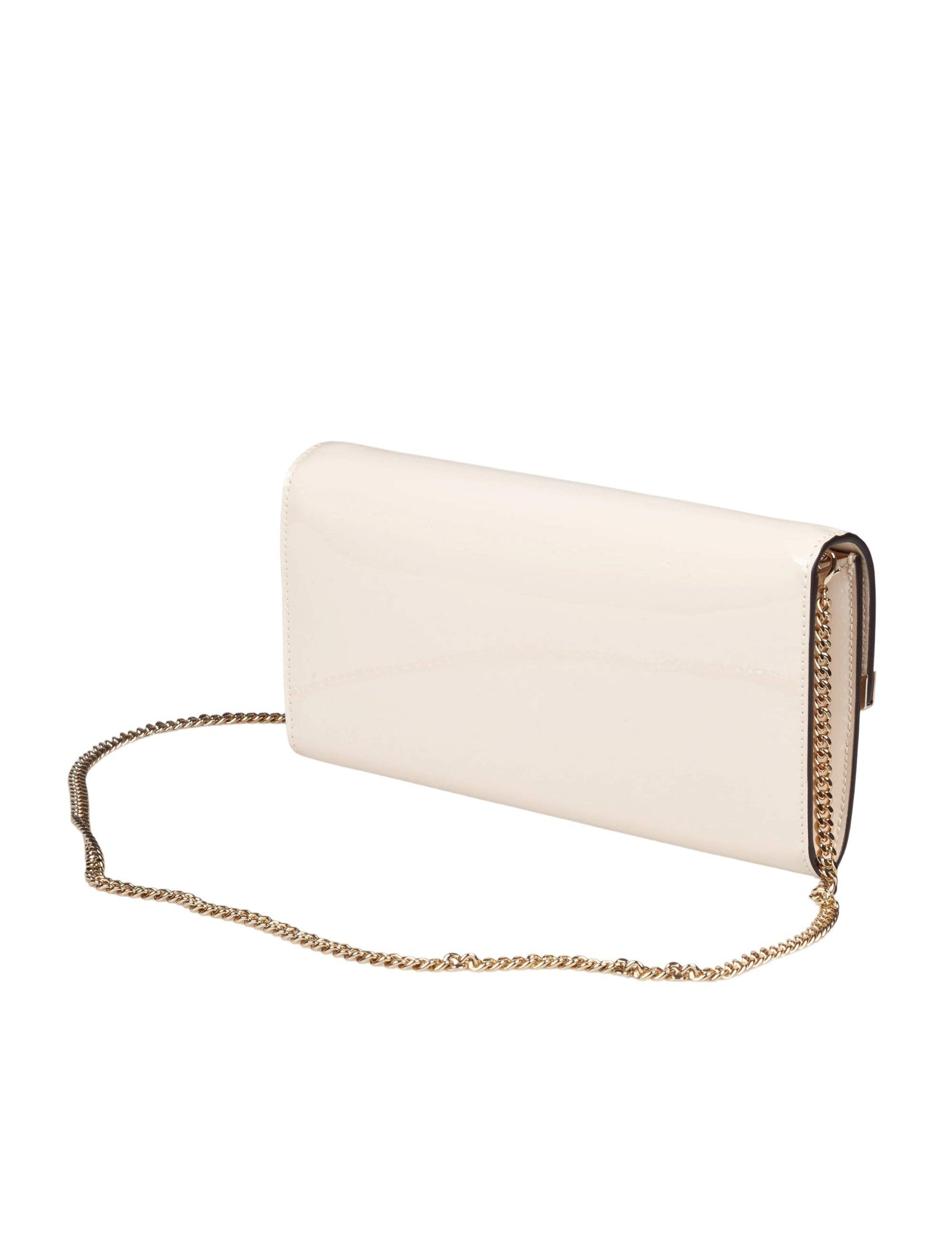 Emmie Pat Patent Leather Clutch, Milk Color