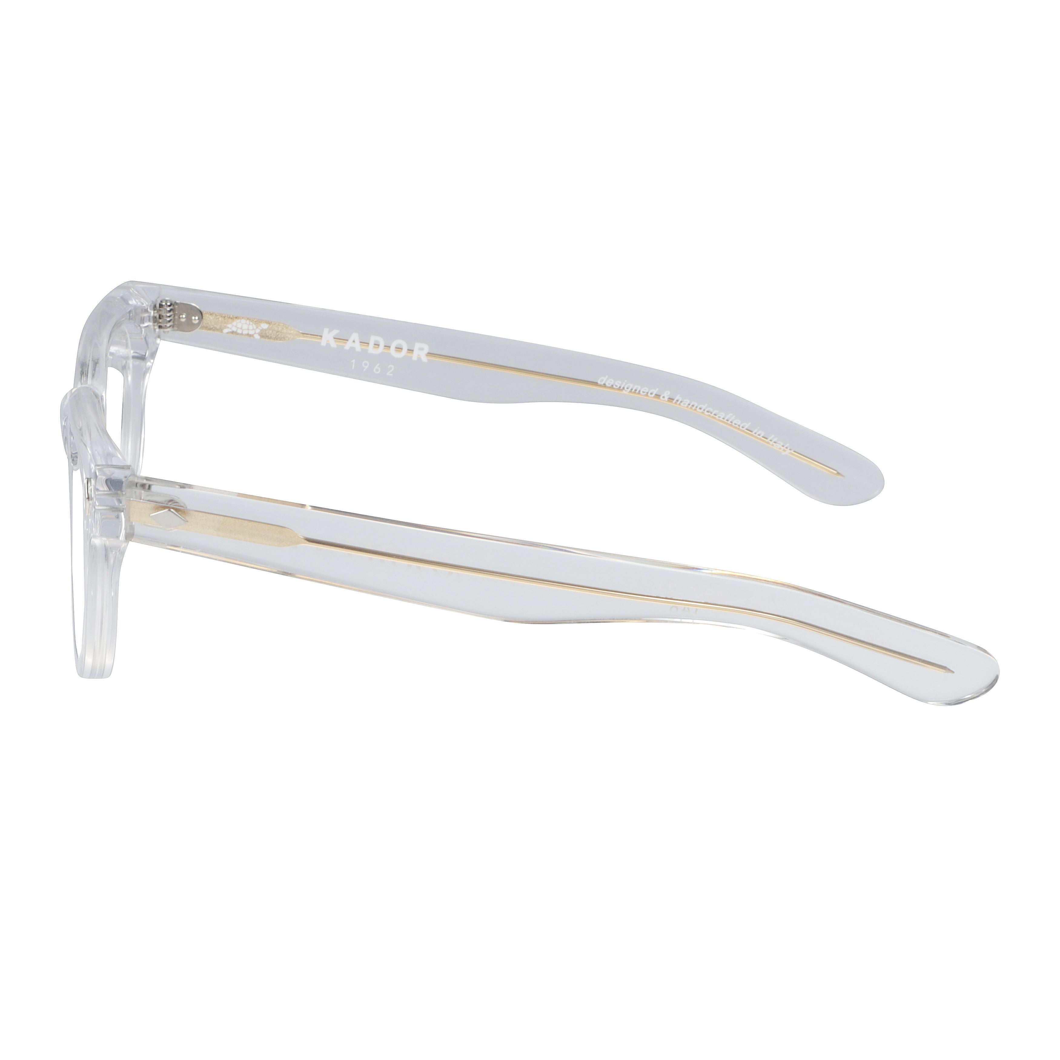 Orbit Transparent Square Frame Sunglasses with Gold Accents