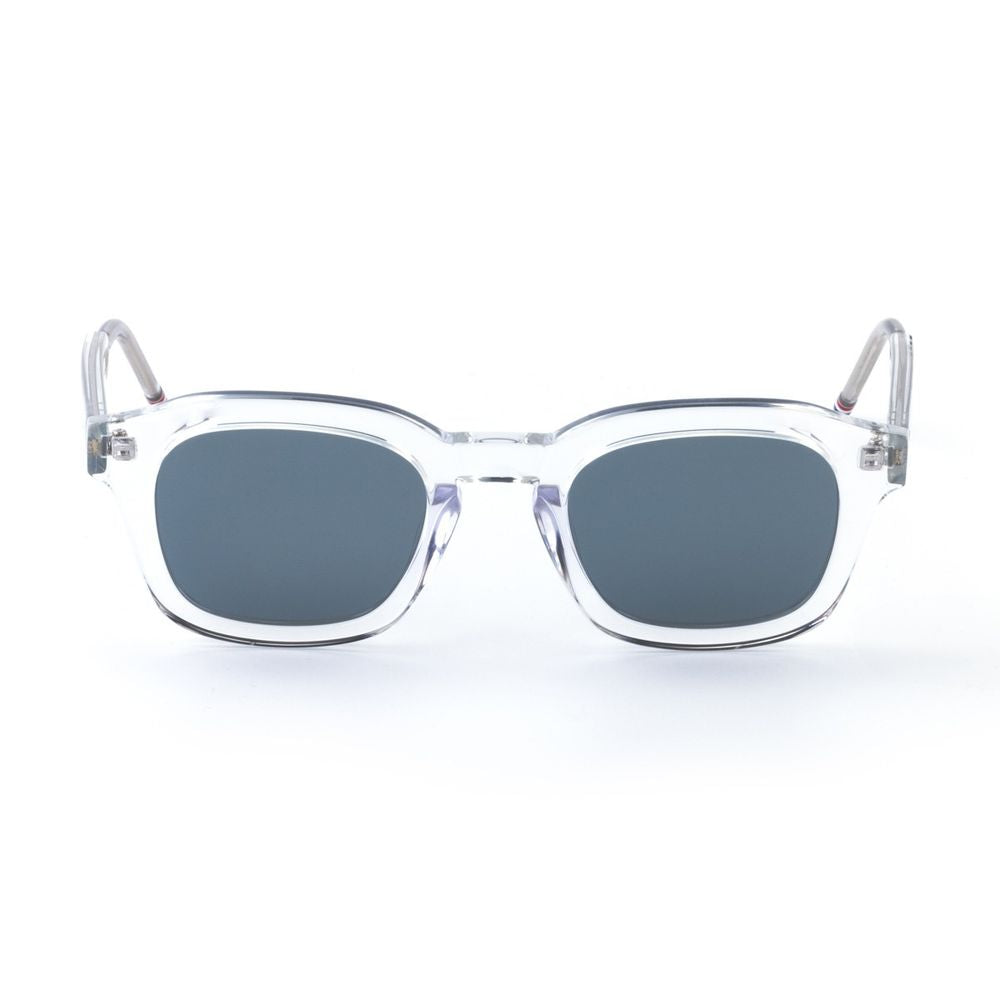 Rectangular Crystal Acetate Sunglasses With Silver-Tone Temples Ues416A - G0002