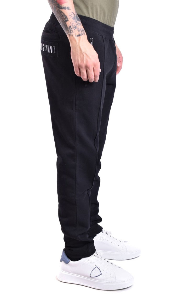 Tapered Black Trousers With Elastic Waistband