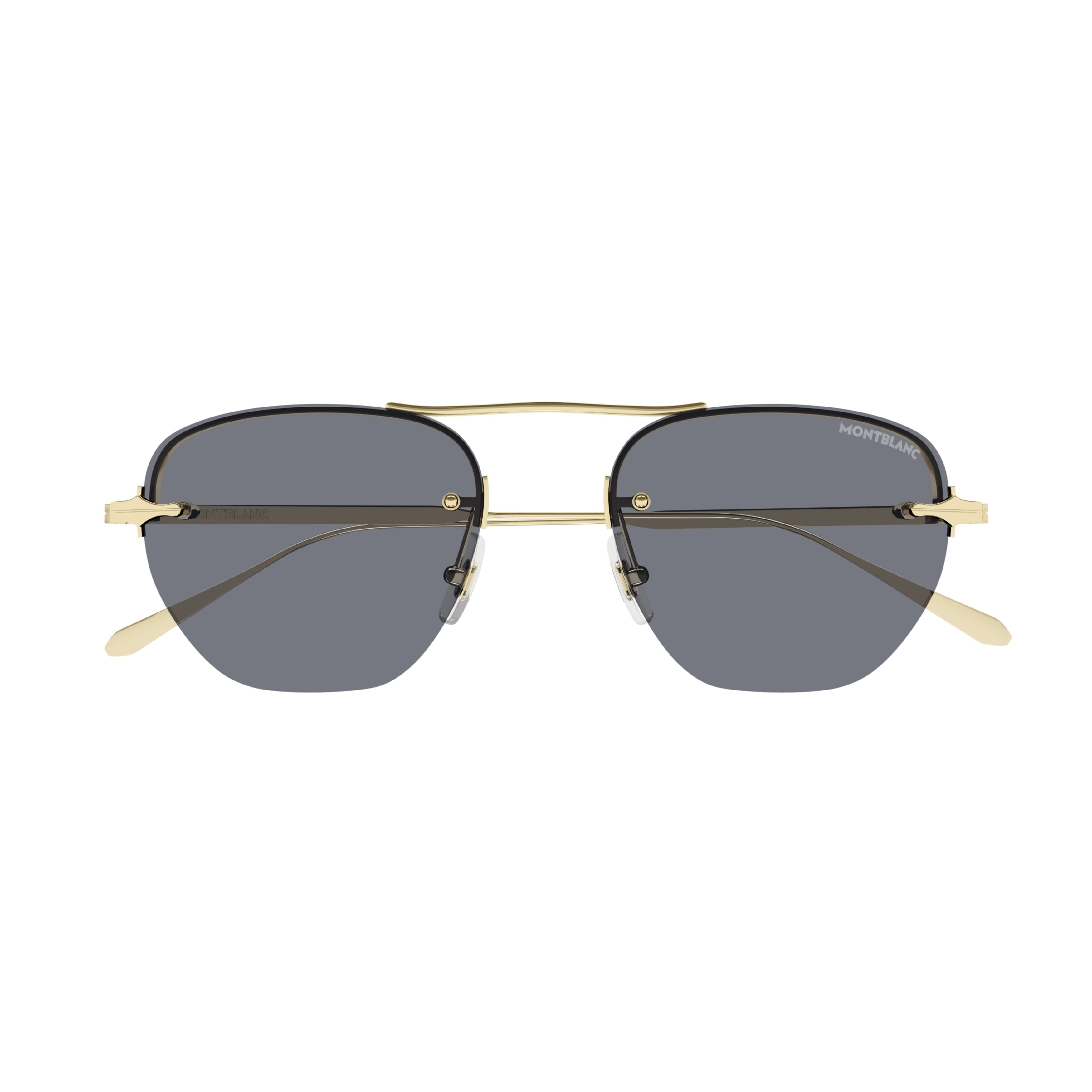 Mb0404s Rimless Gold-Toned Sunglasses with Rectangular Lenses