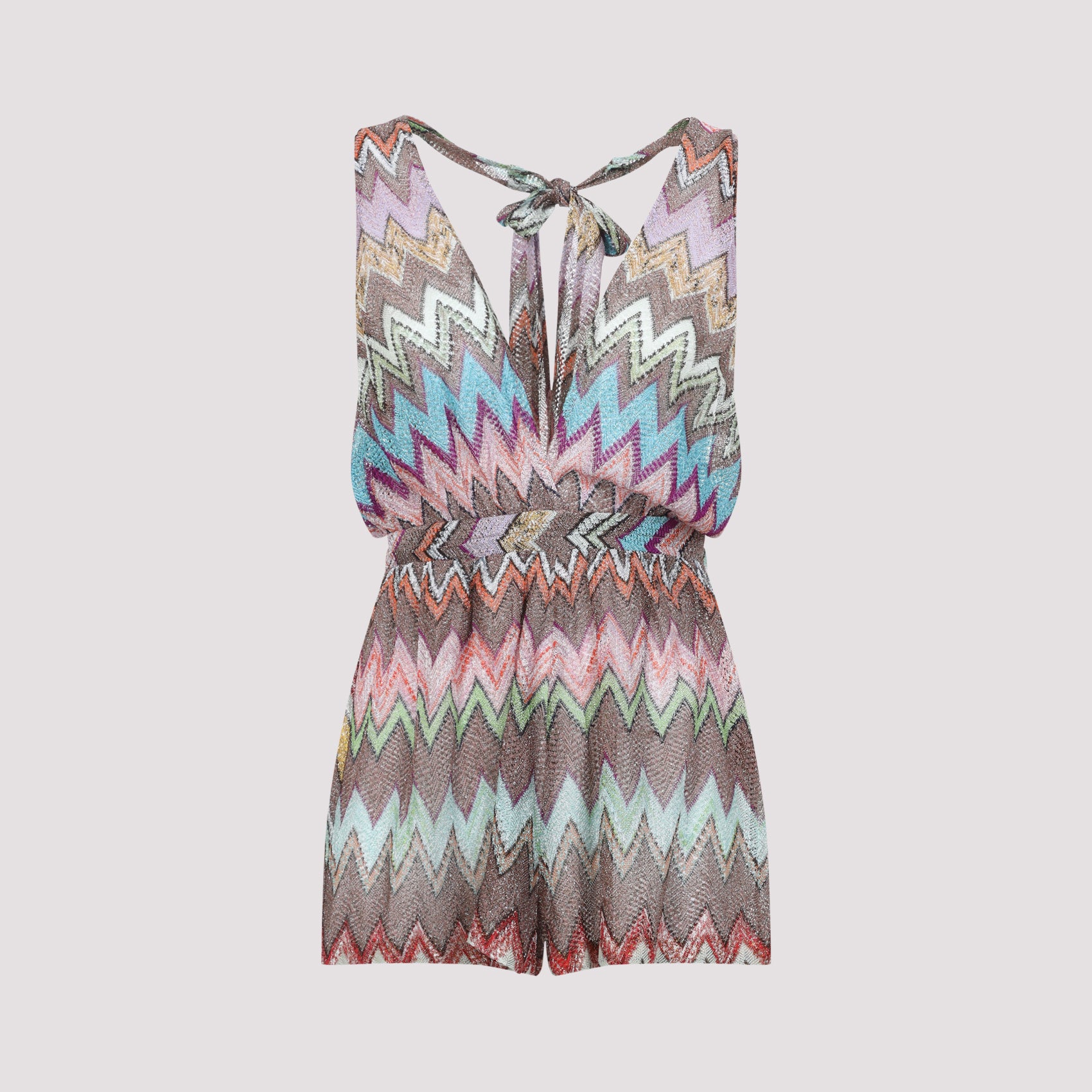 Sleeveless Zigzag Pattern Romper