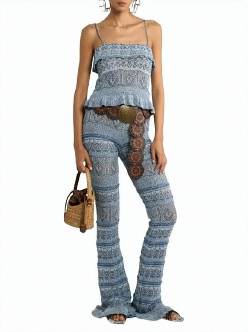 Light Blue Crochet Top