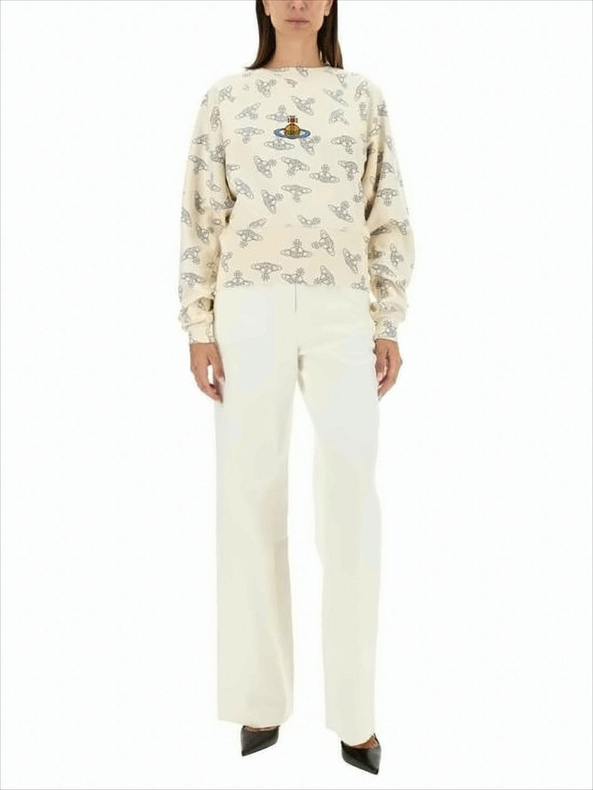 Relaxed-Fit Long-Sleeve Shirt with Abstract Orb Pattern