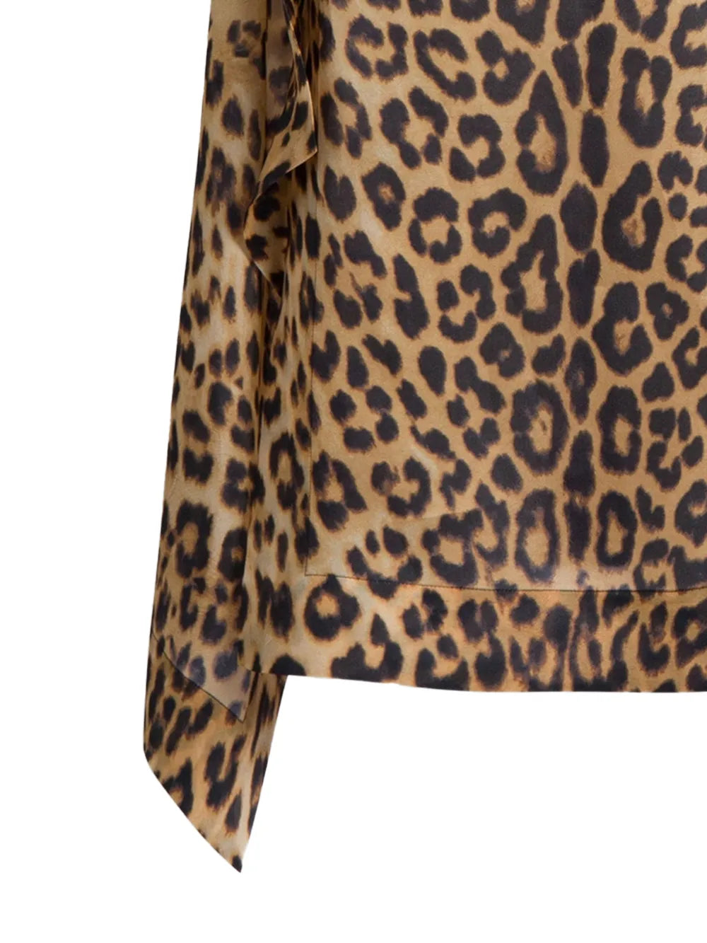 Leopard Print Asymmetrical Skirt with Edgy Hemline