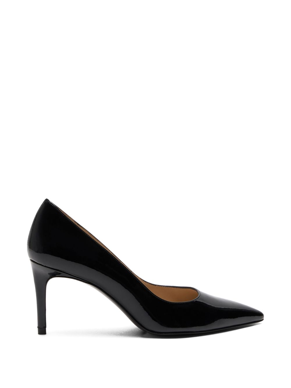 Coated Leather Finish Pointed Toe Flat Shoes