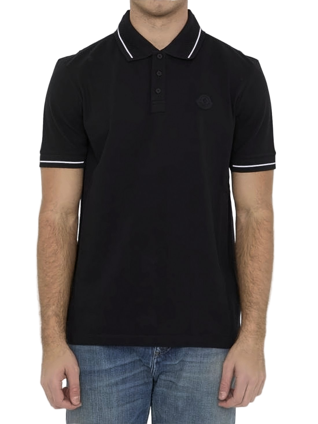 Short-Sleeve Polo Shirt with White Piping