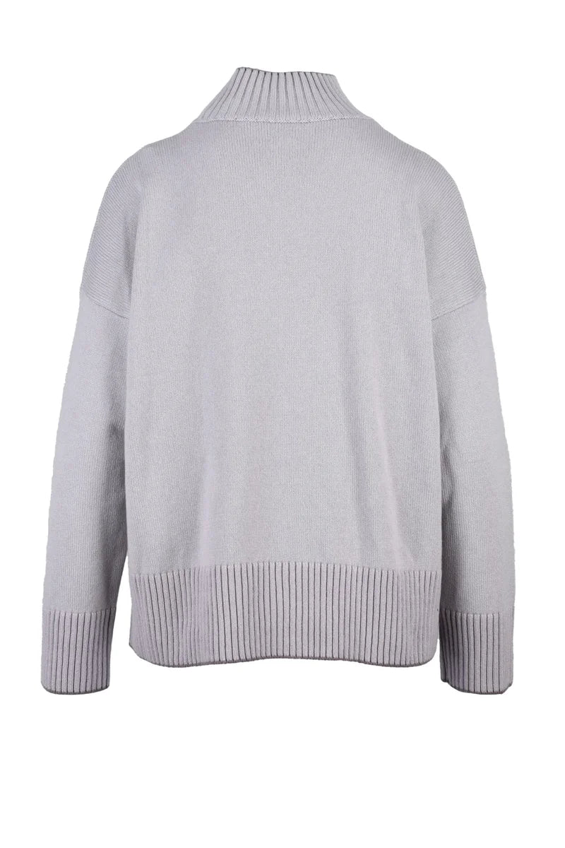 Cashmere Mock Neck Sweater - Purple