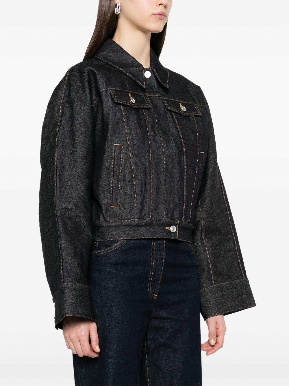 Cropped Indigo Denim Jacket