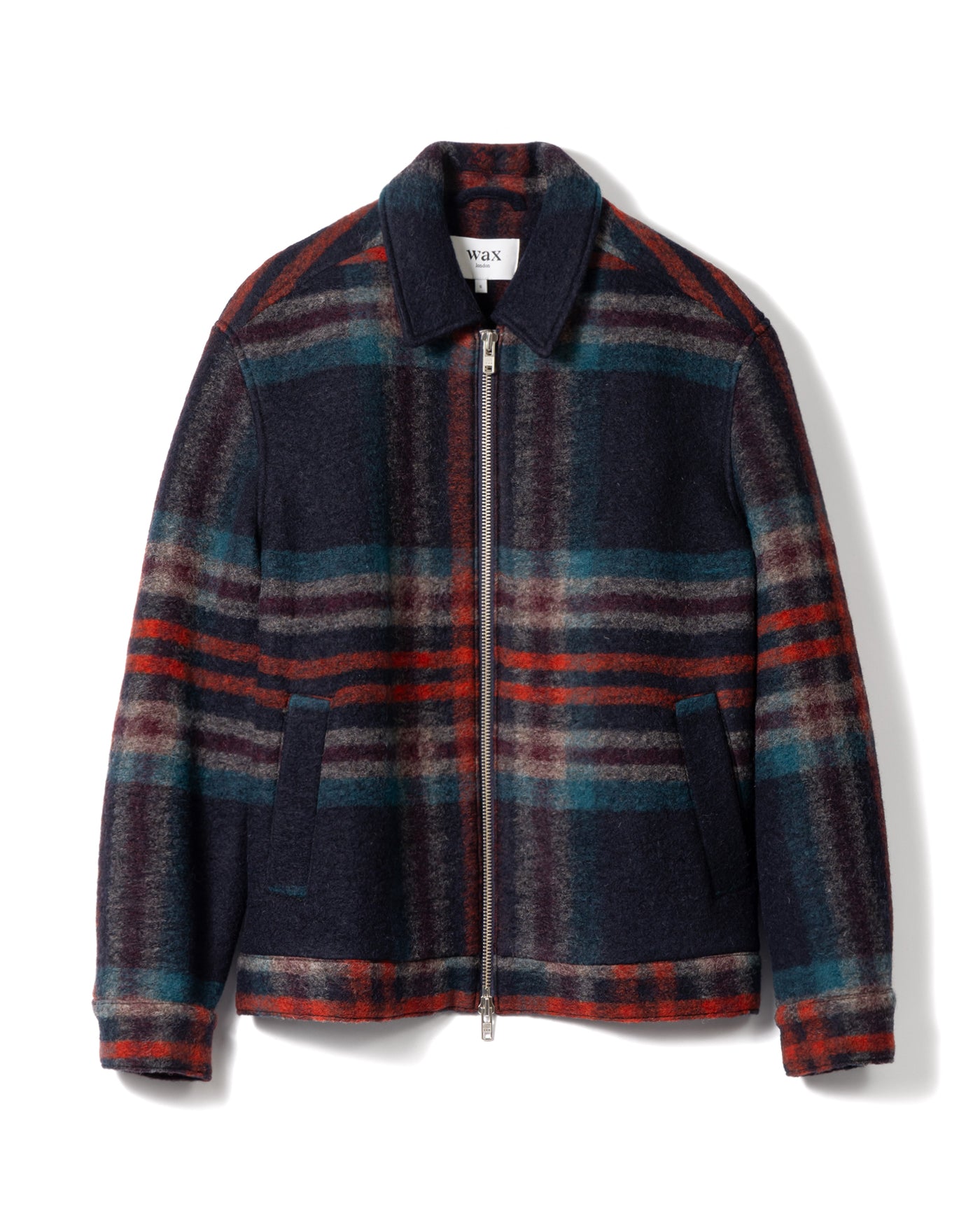 Woolen Check Heath Jacket with Navy