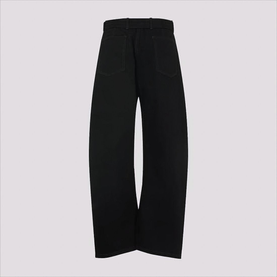 Wide-Leg Casual Pants with Rectangular Buckle