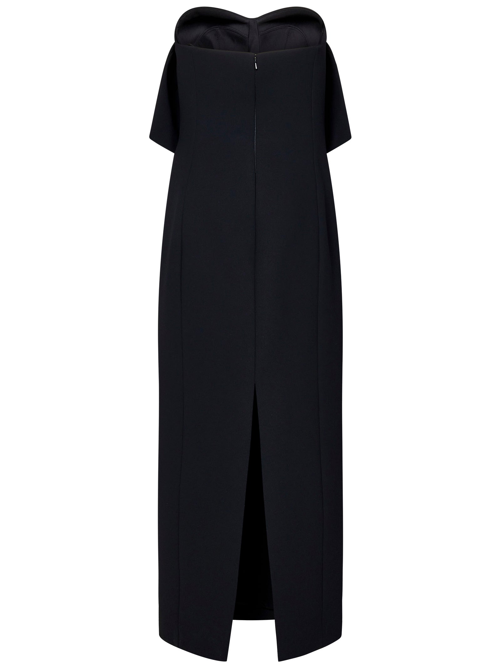 Strapless Black Double-Face Crepe Dress
