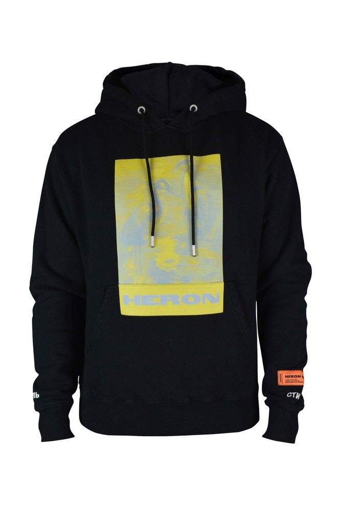 Litho Graphic Print Hoodie With Kangaroo Pocket