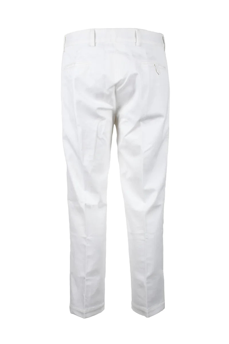 Tailored White Trousers with Classic Waistband