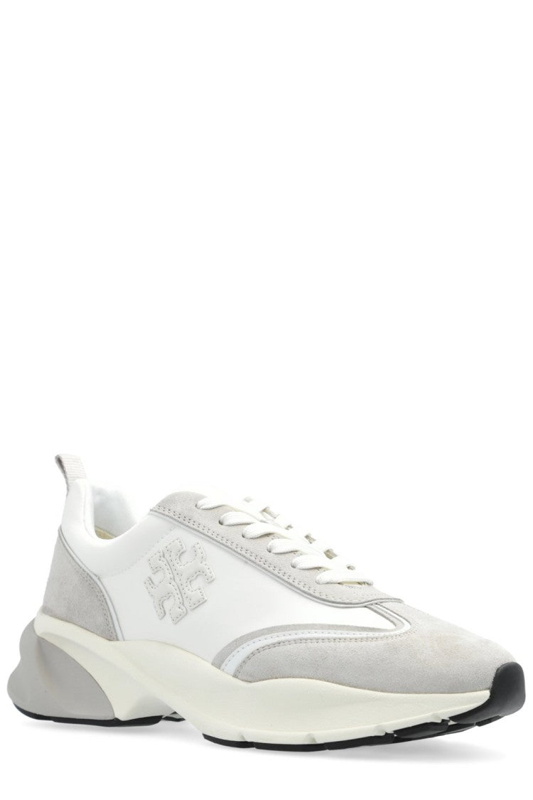 Sneakers with Sculpted Heel and Mixed Textures