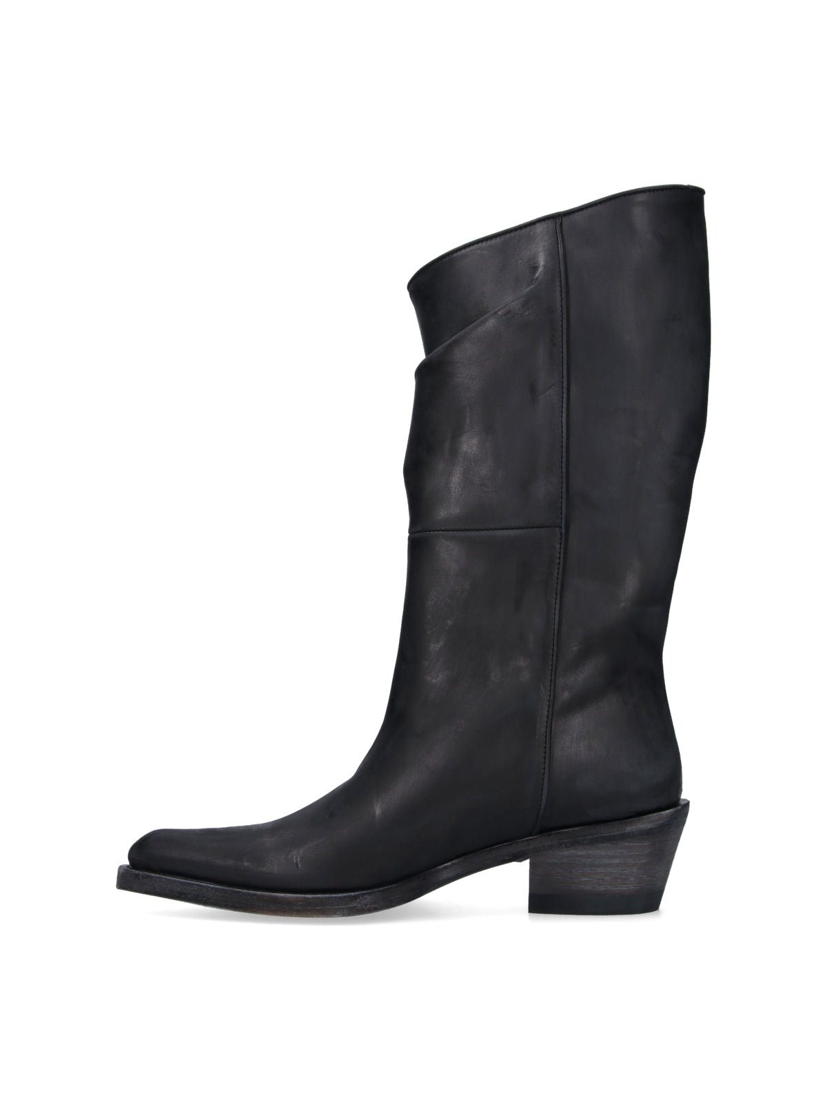 Pointed-Toe Stiletto Boots with Polished Finish