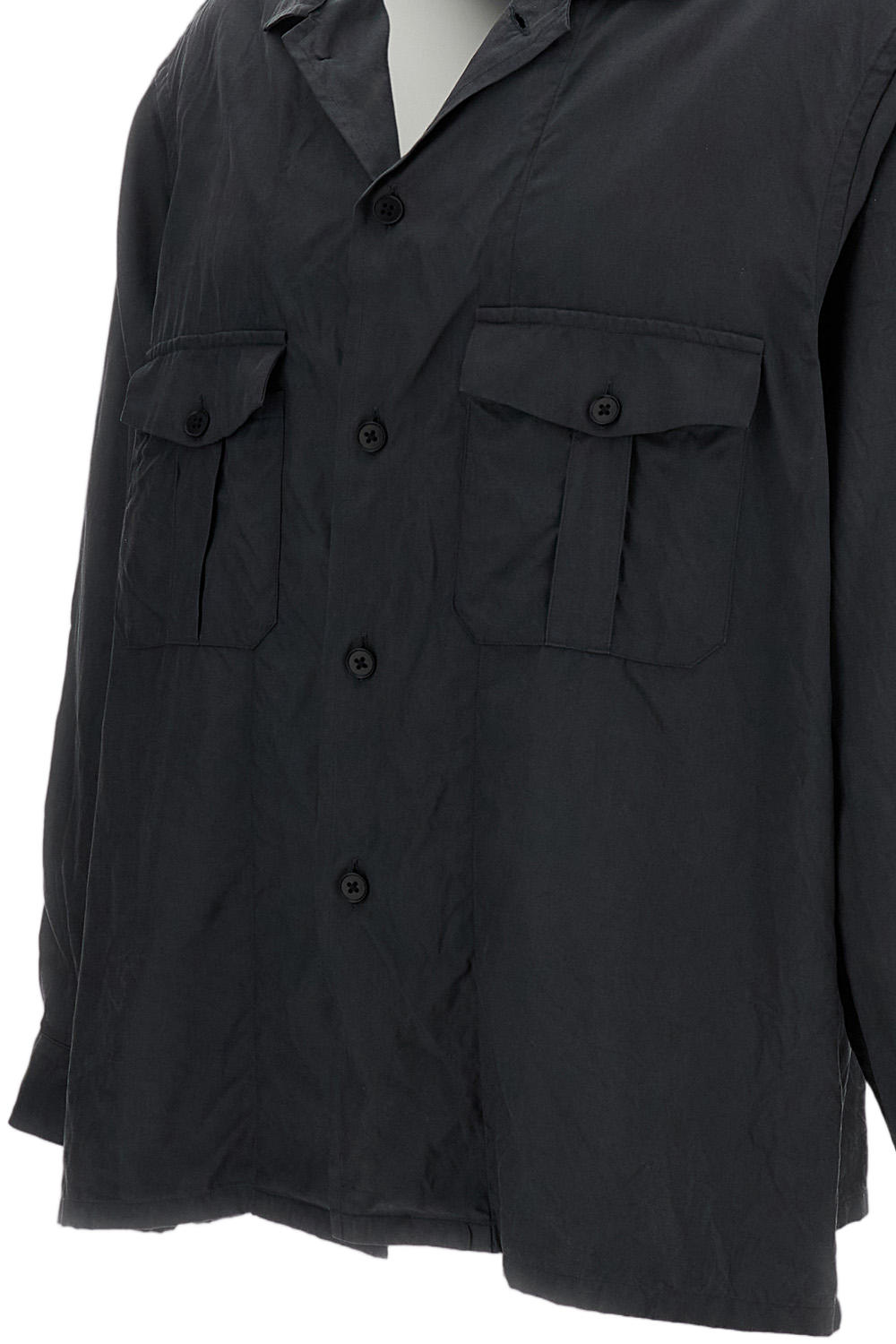 Relaxed Fit Silk Shirt with Flared Hem