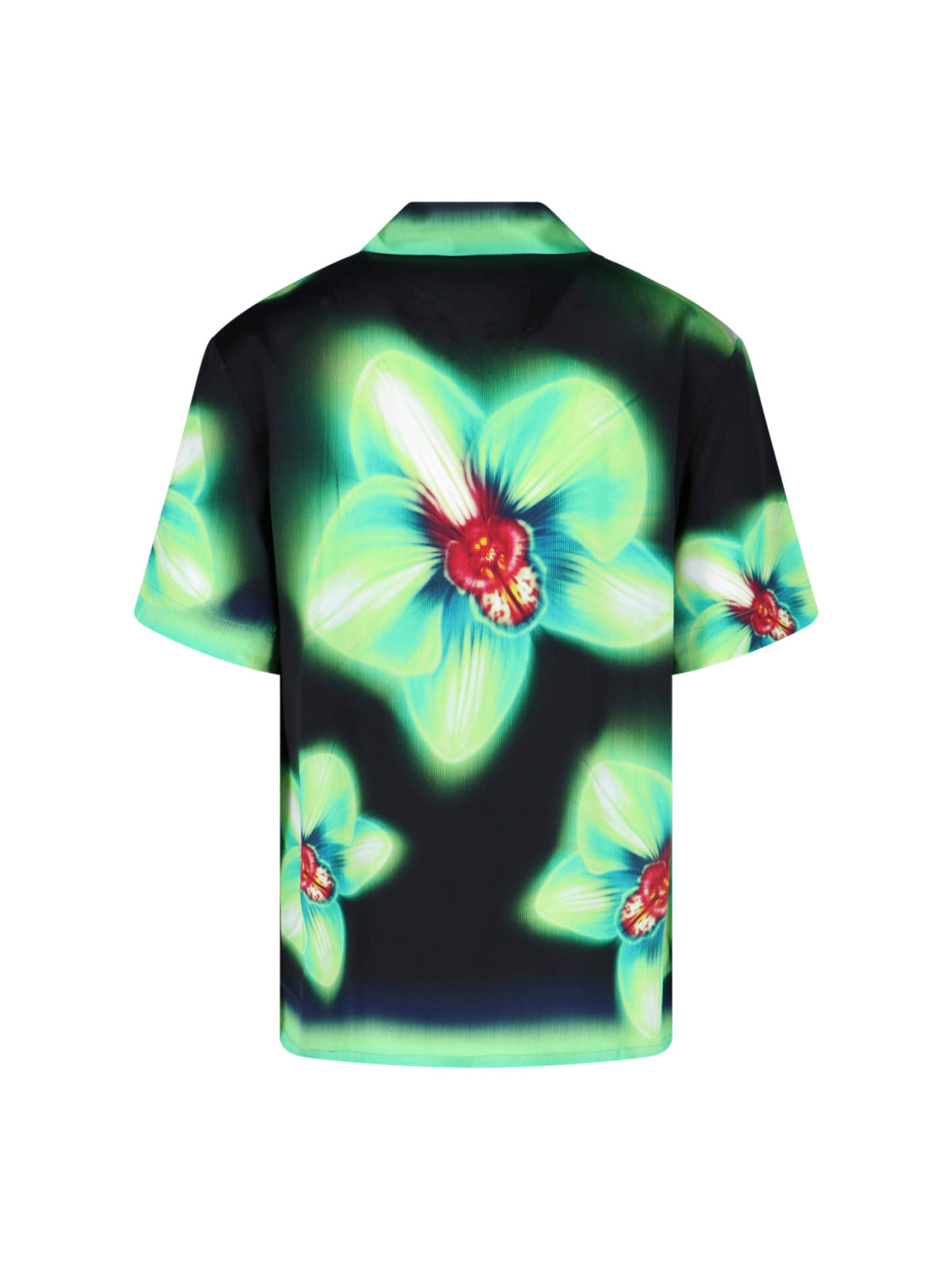 Orchid Glitch Silk Print Short Sleeve Shirt