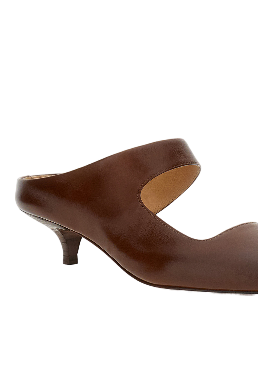 Brown Spianata Leather Mule