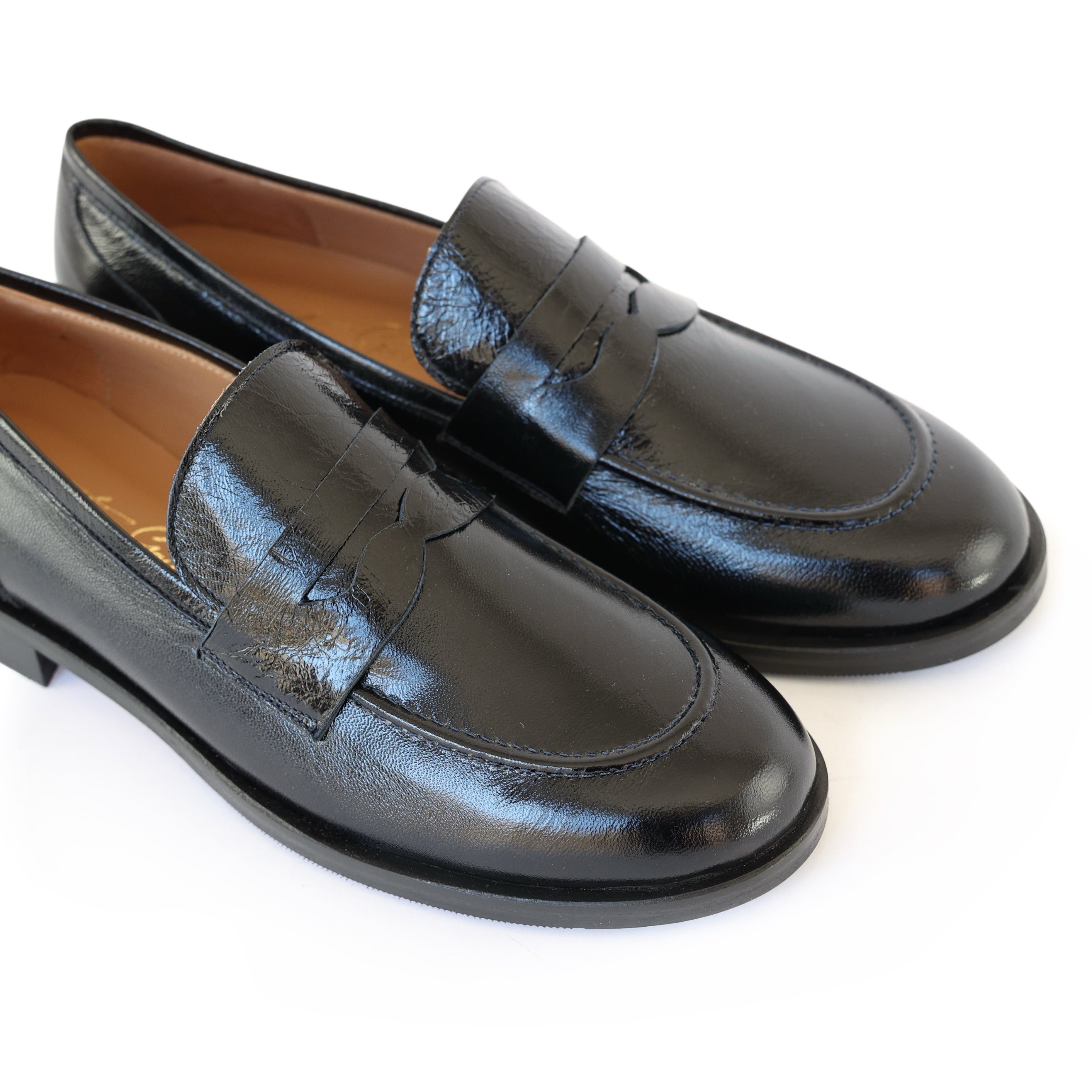 Classic Penny Loafers in Black Leather