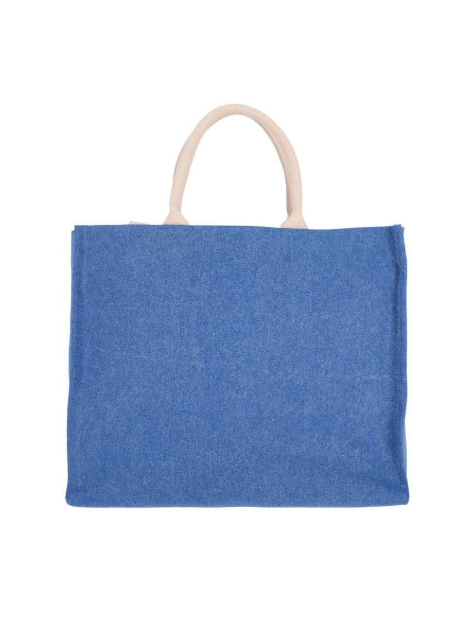 Rectangular Denim Tote Bag With Design