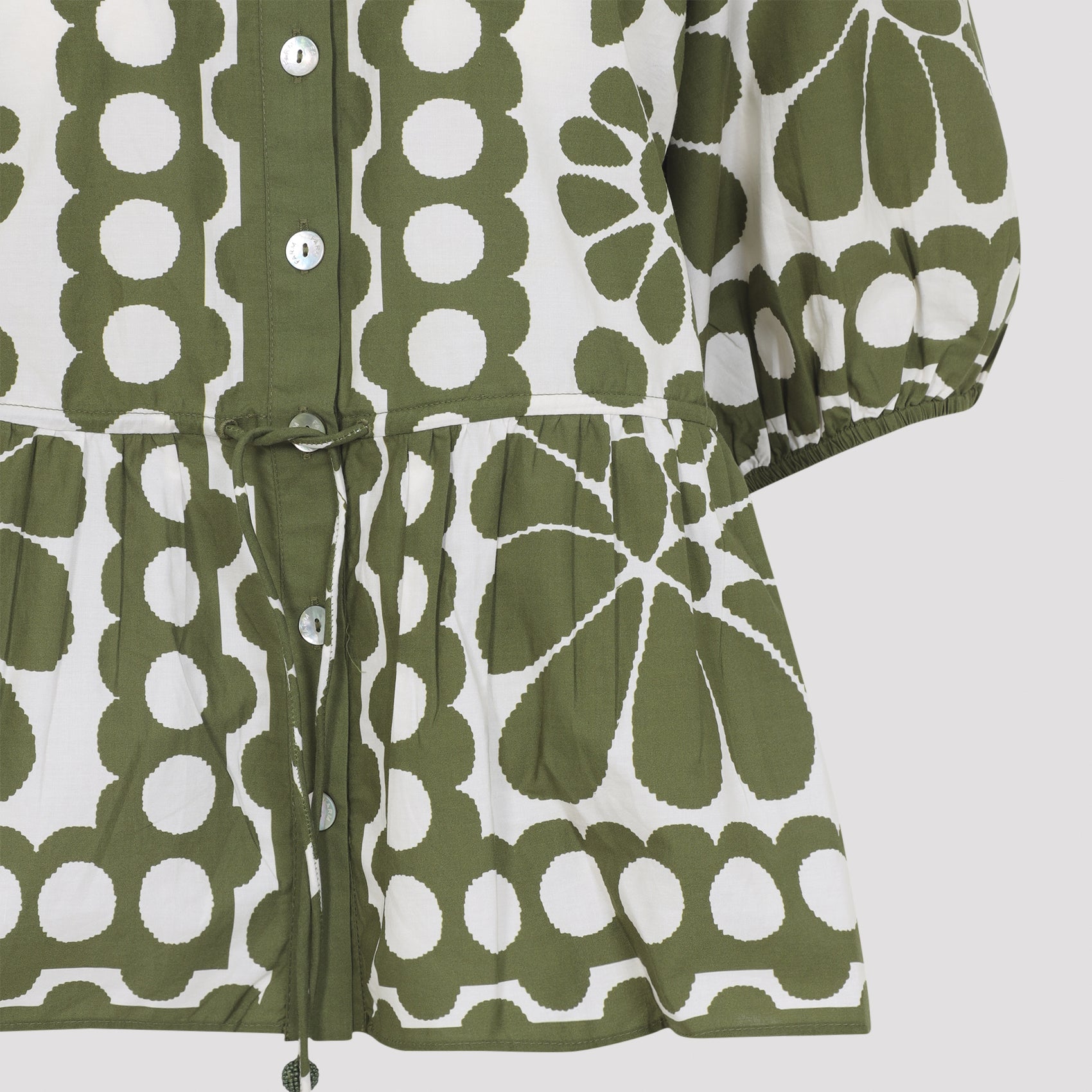 Floral Print Blouse With Puffed Sleeves
