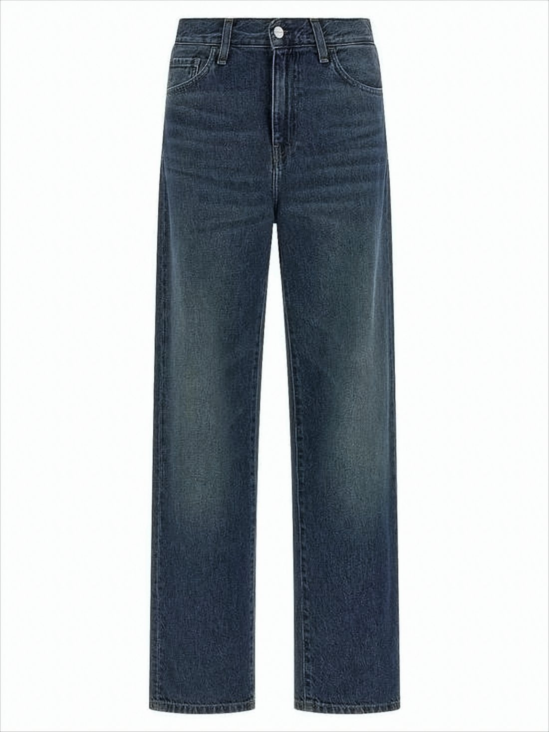 Straight-Leg Denim Pants with Classic Five-Pocket Design