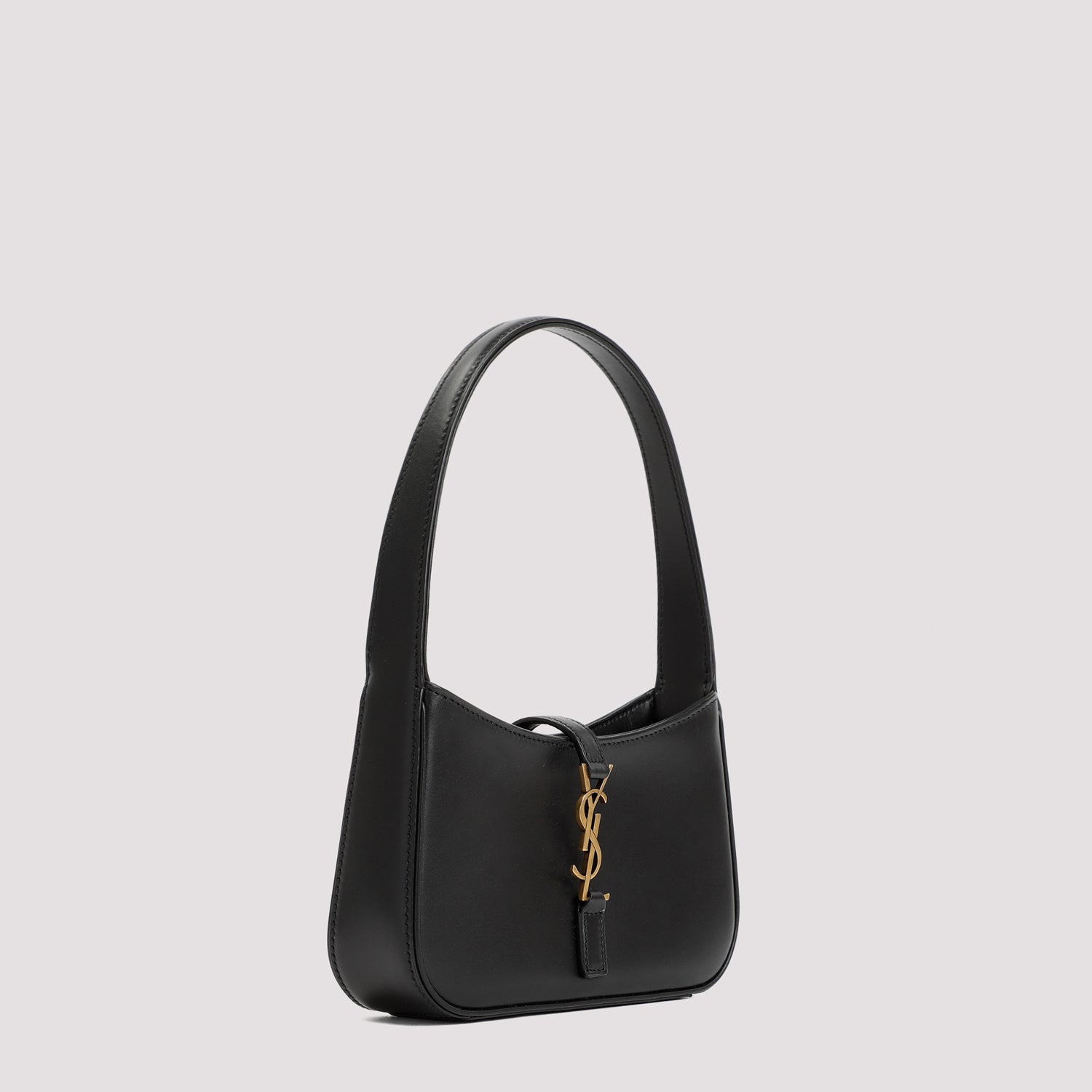Black Leather Hobo Mini Bag