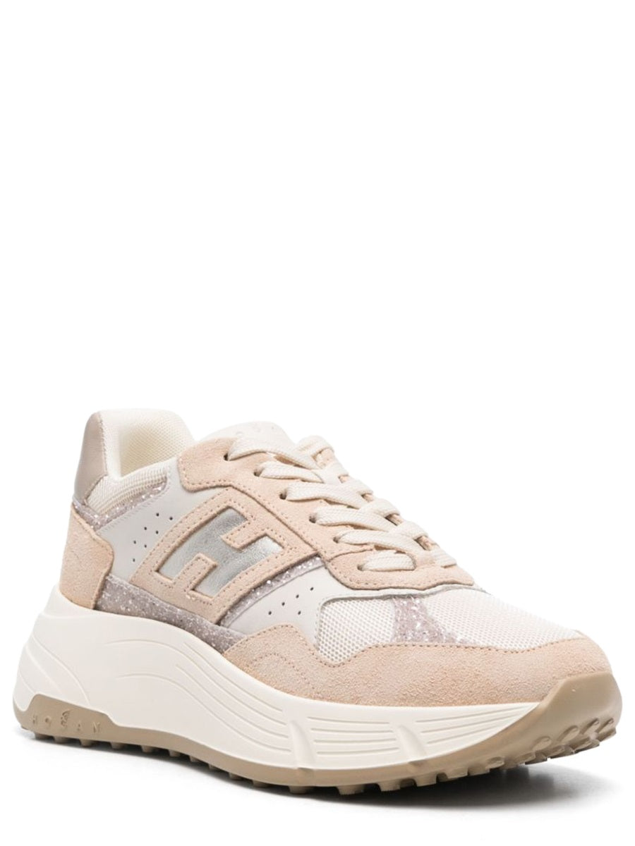 Layered Suede and Mesh Sneakers