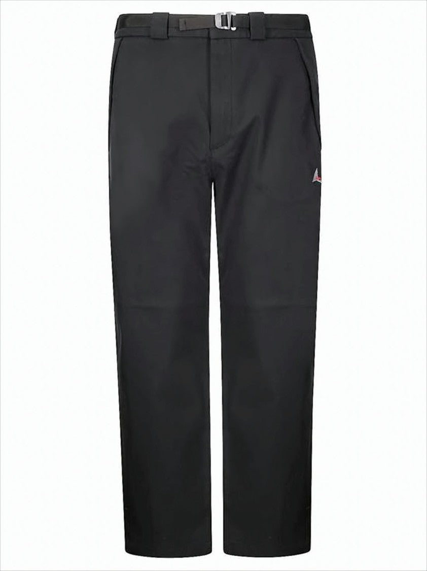 Straight-Leg Pants With Built-In Belt And Embroidered Logo