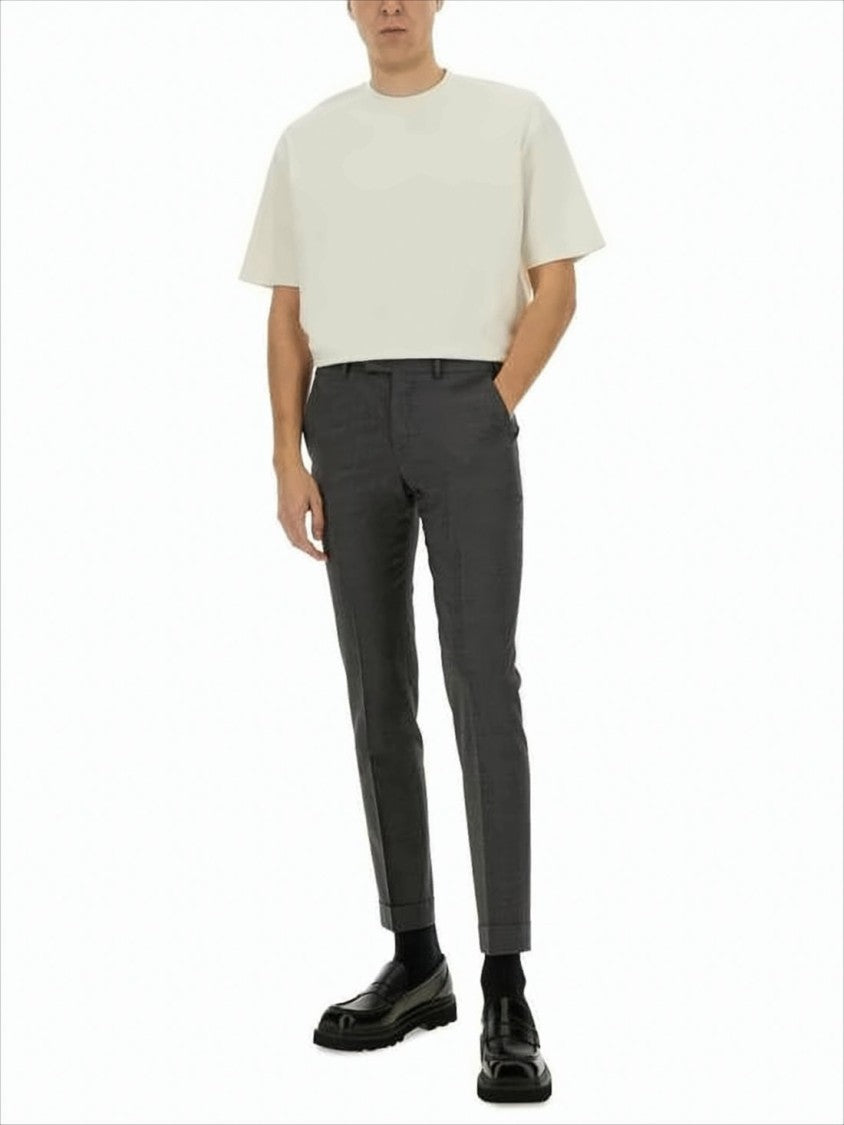 Tailored Straight-Fit Pants with Mid-Rise Waist