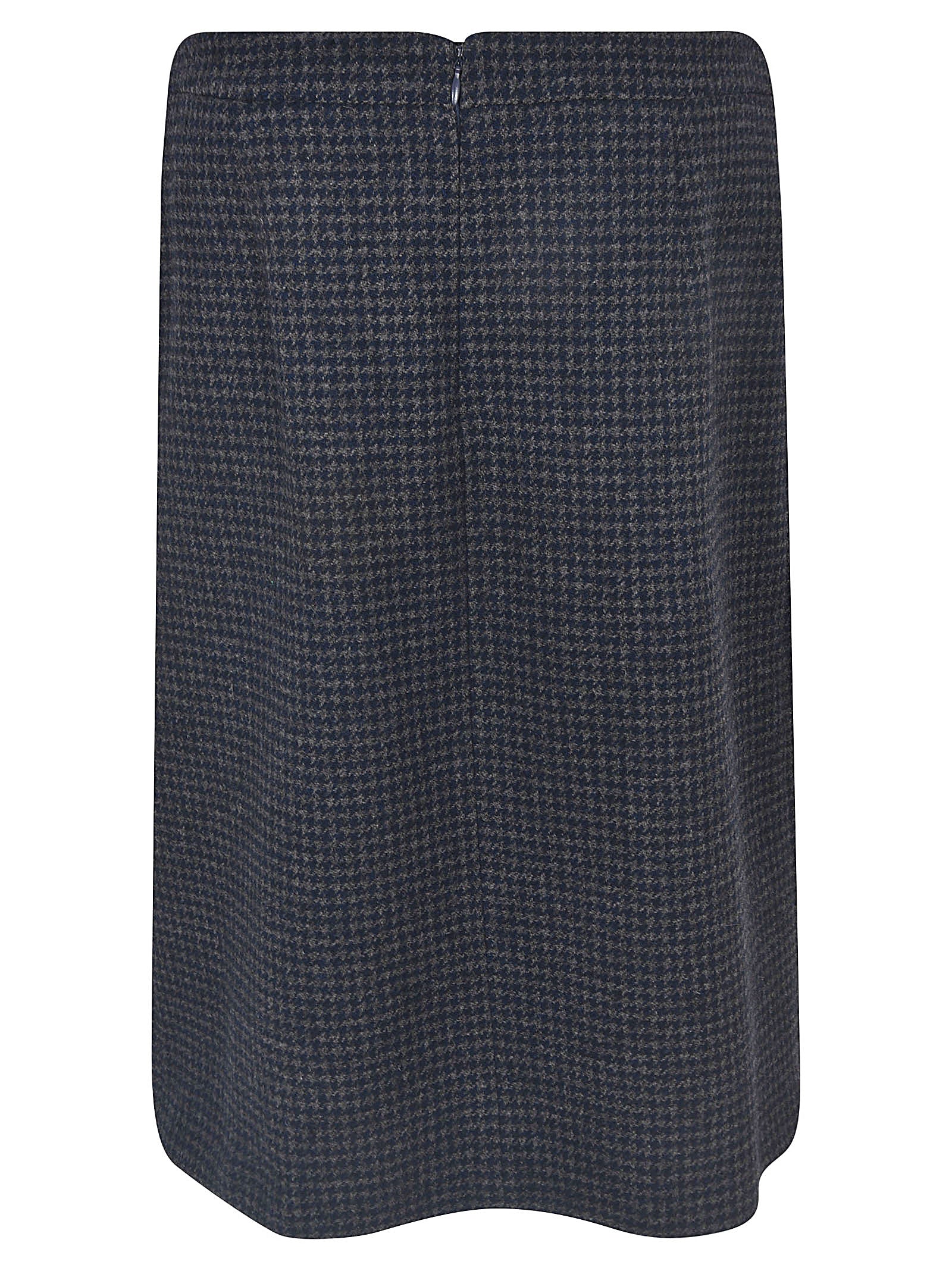 Houndstooth Wool Mini Back Zipper Skirt