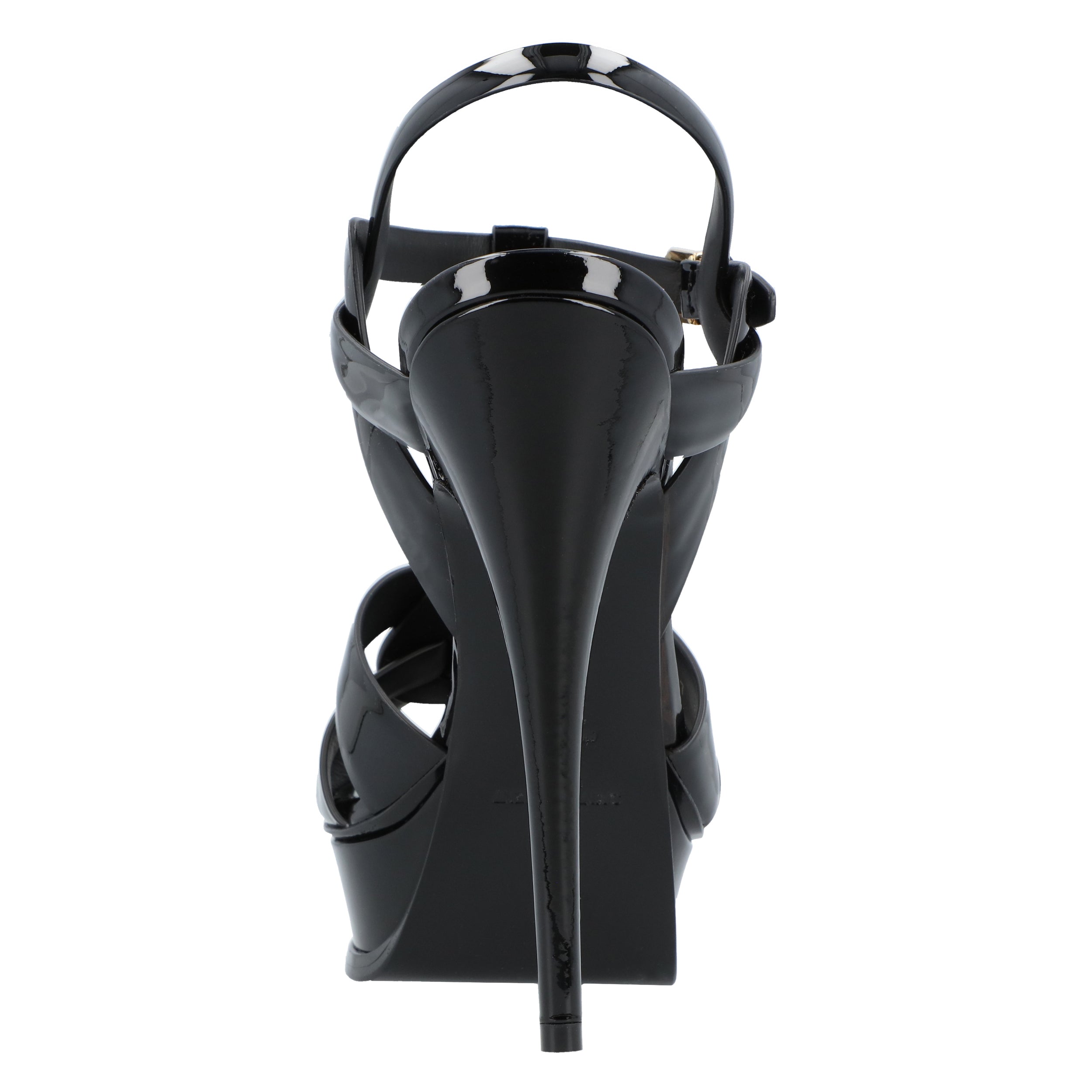 Tribute Platform Sandals In Patent Leather Black