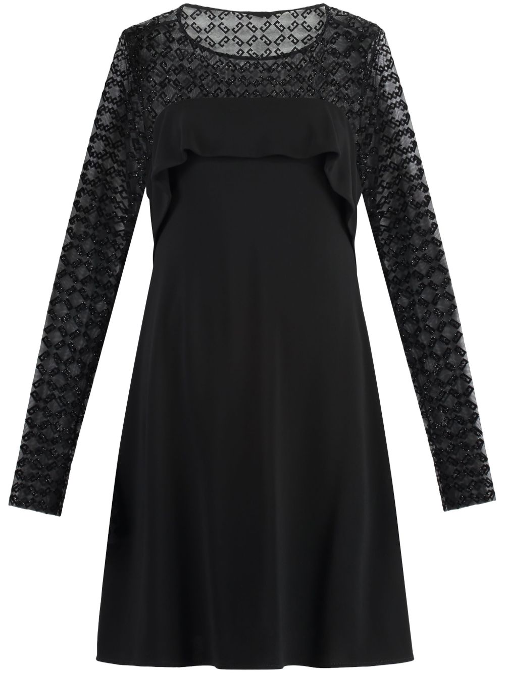 Mini Dress with Tulle Inserts