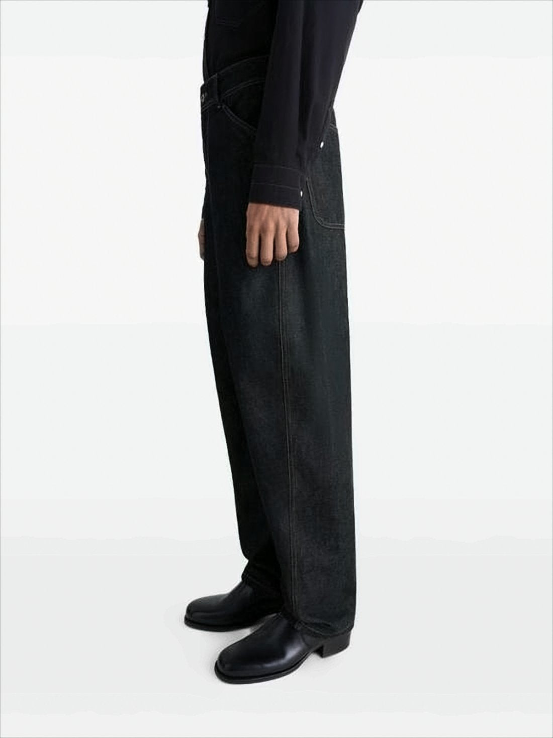 Relaxed Wide-Leg Denim Pants