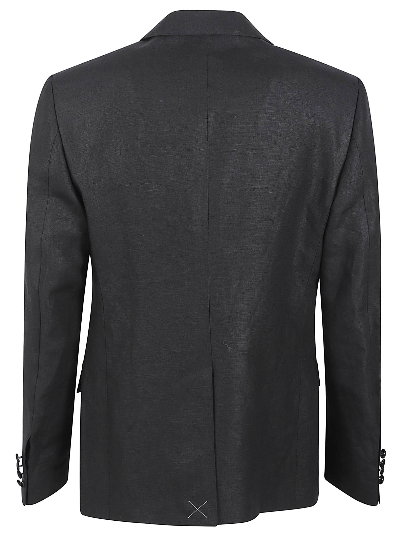Tailored Black Two-Piece Suit with Textured Blazer
