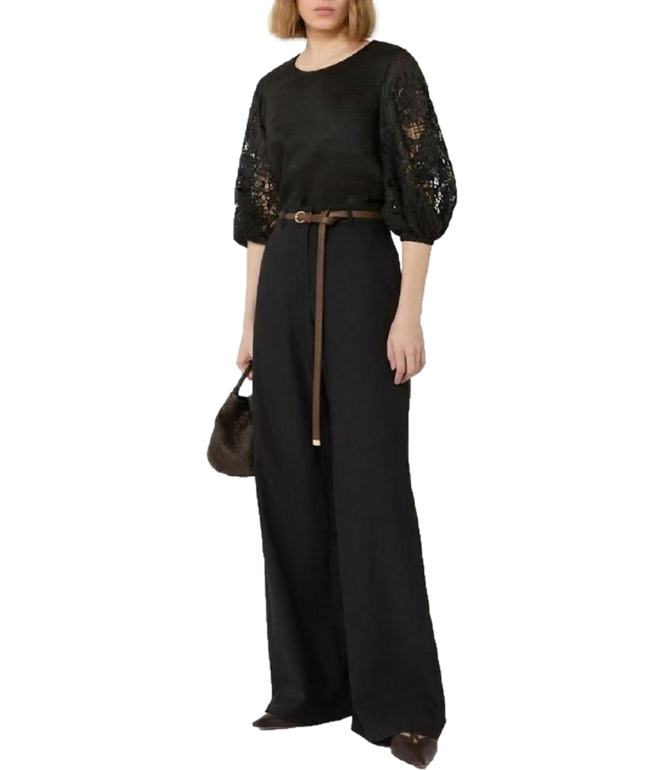 Black Virgin Wool Casual Trousers