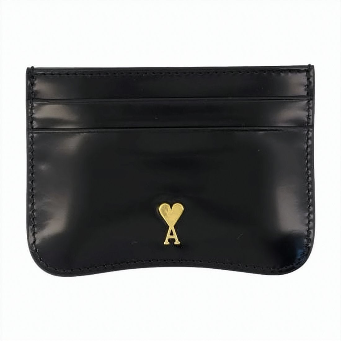 Sleek Black Cow Leather Cardholder