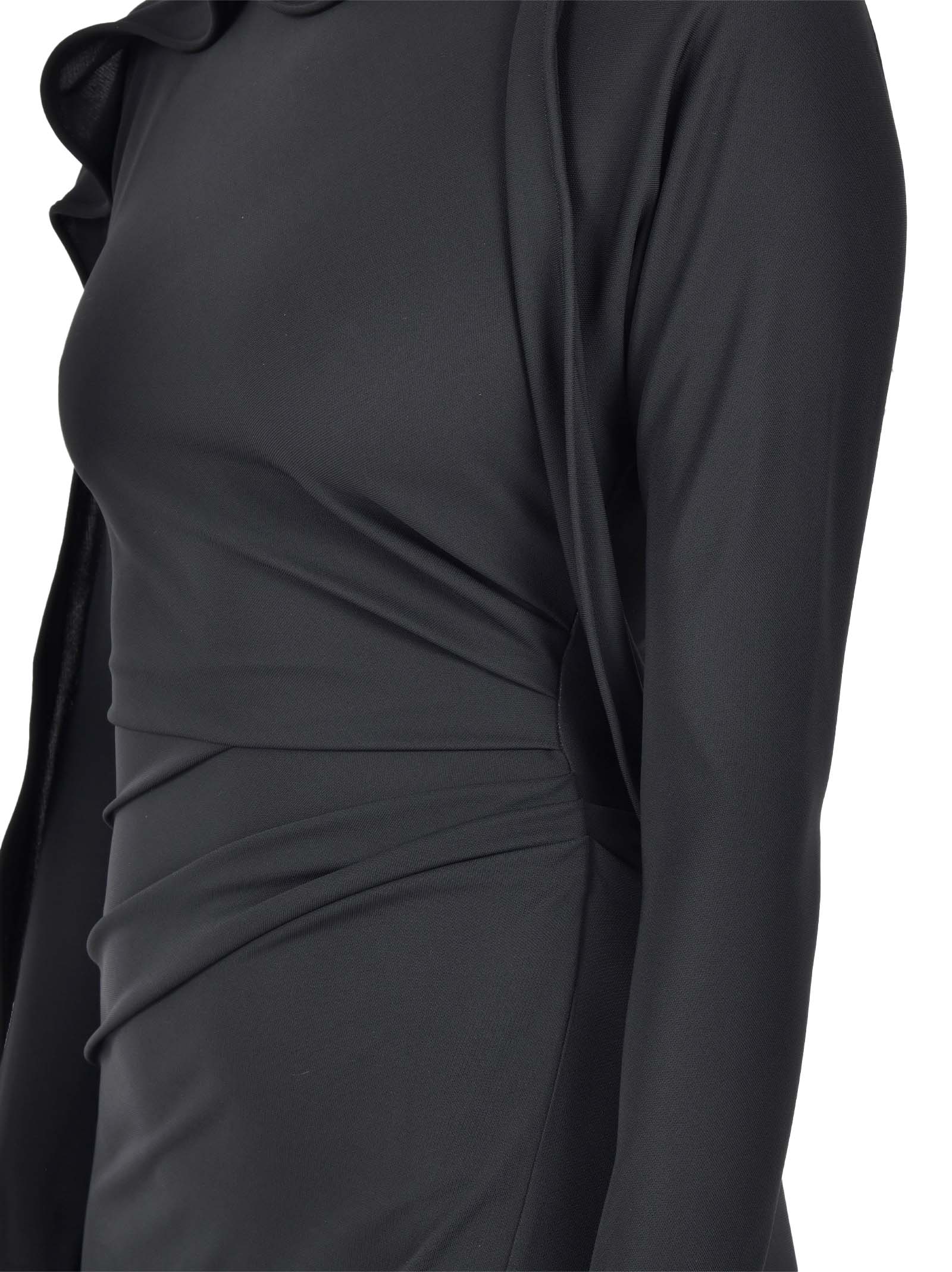 Long Draped Dress With Flattering Silhouette