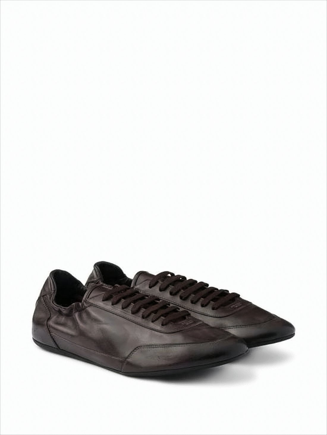 Brown Calf Leather Sneakers with Minimalist Design