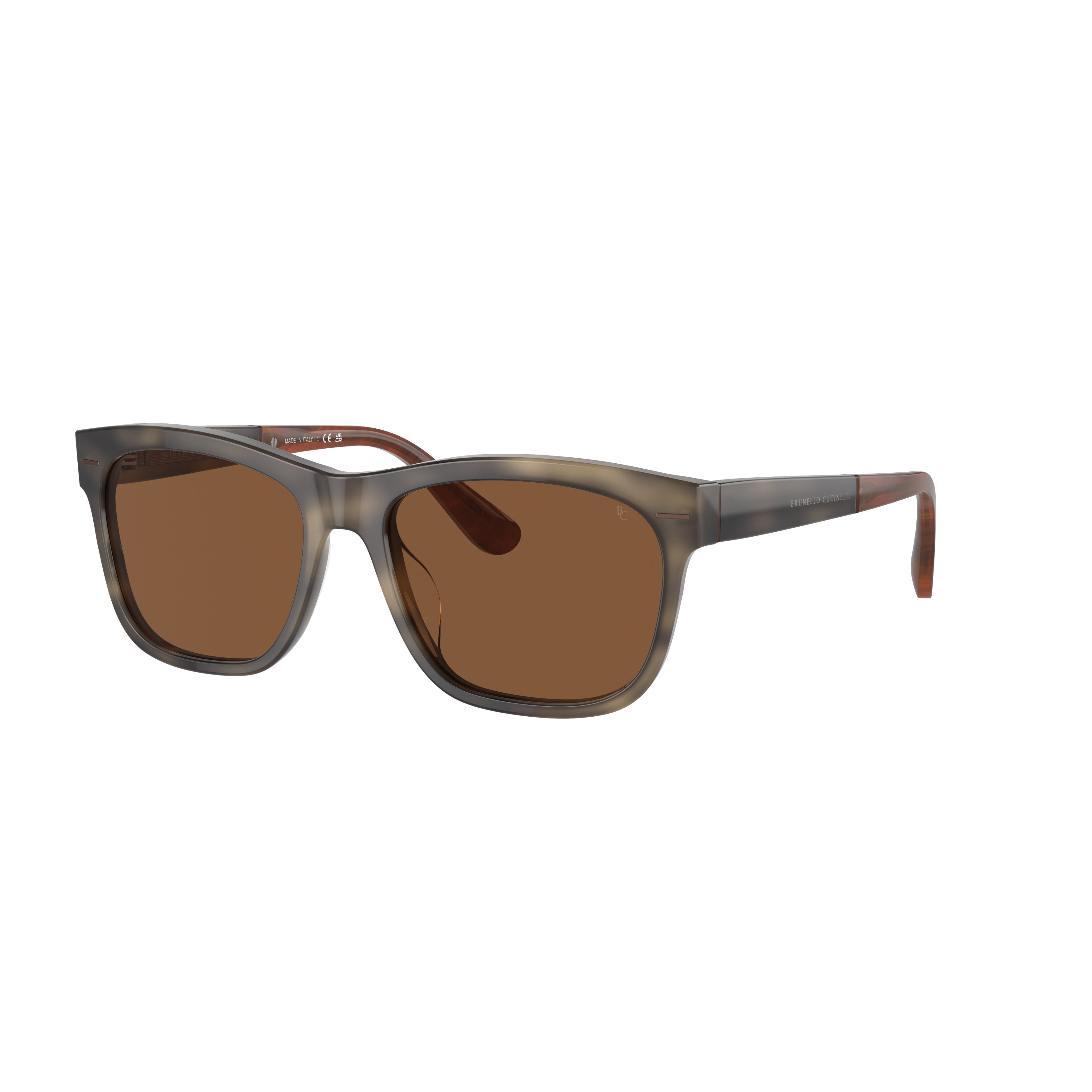 0bc4003s Rectangular Acetate Sunglasses with Smoky Brown Finish